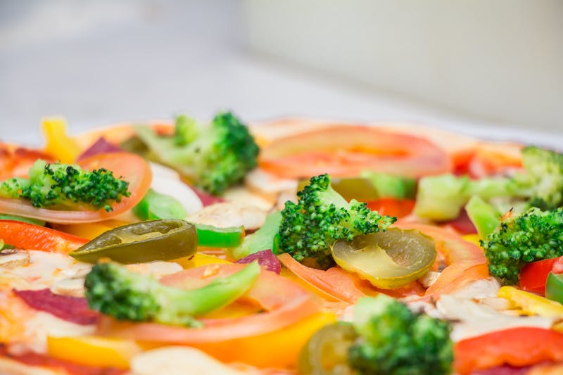 Bianca Verde Vegetarian Punch Pizza with fresh greens
