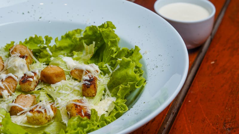 Classic Caesar Salad with house-made dressing and croutons