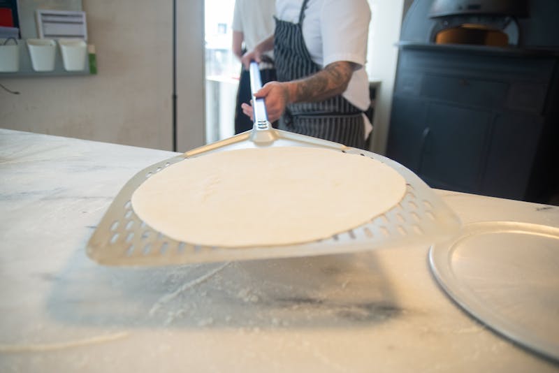 Team member preparing food
